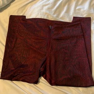 Nike red snakeskin leggings